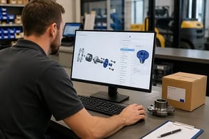 Technician following work instructions